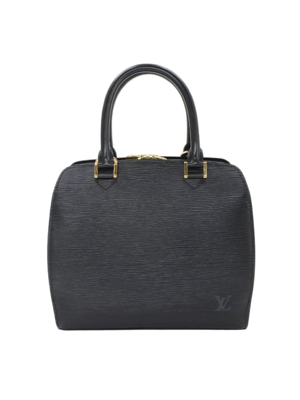 Louis Vuitton Epi Pont Neuf Hand Bag Leather Noir Gold